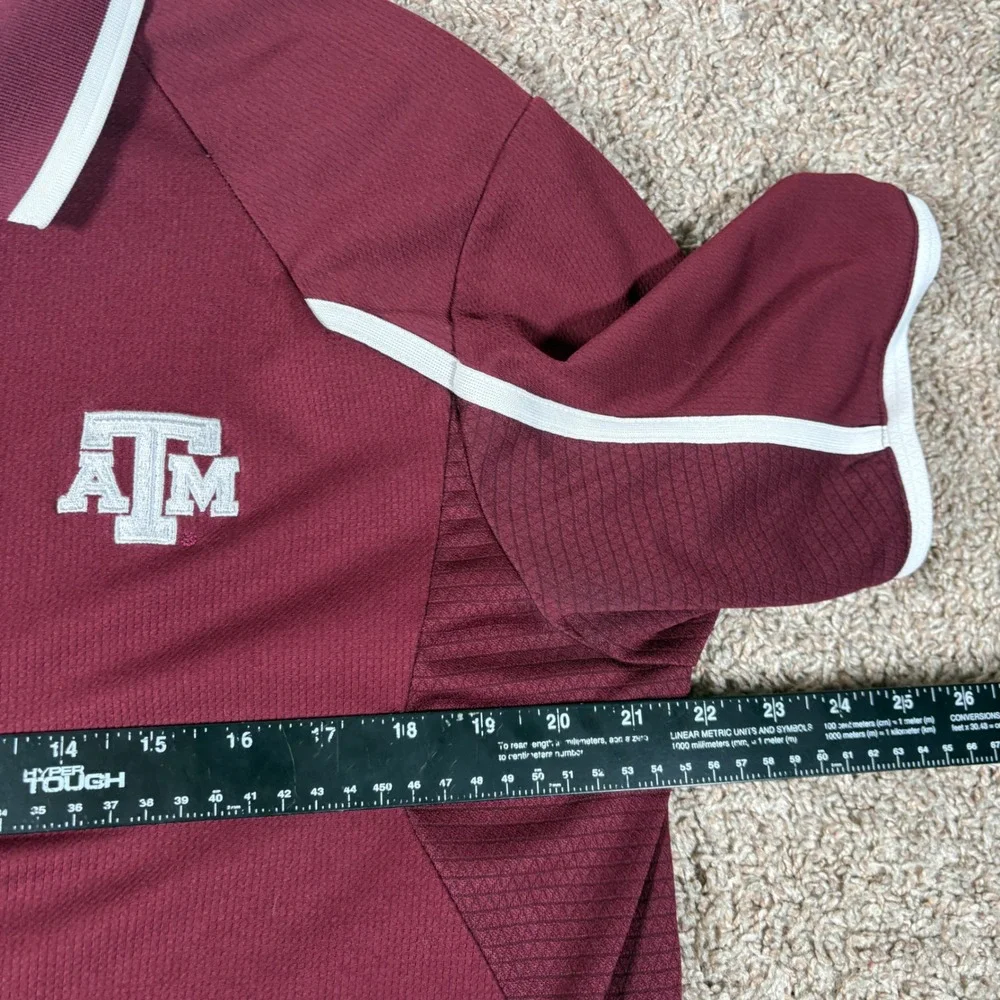 Adidas Texas A&M Aggies Climalite Polo Shirt‎ Mens Large Maroon White 1897A